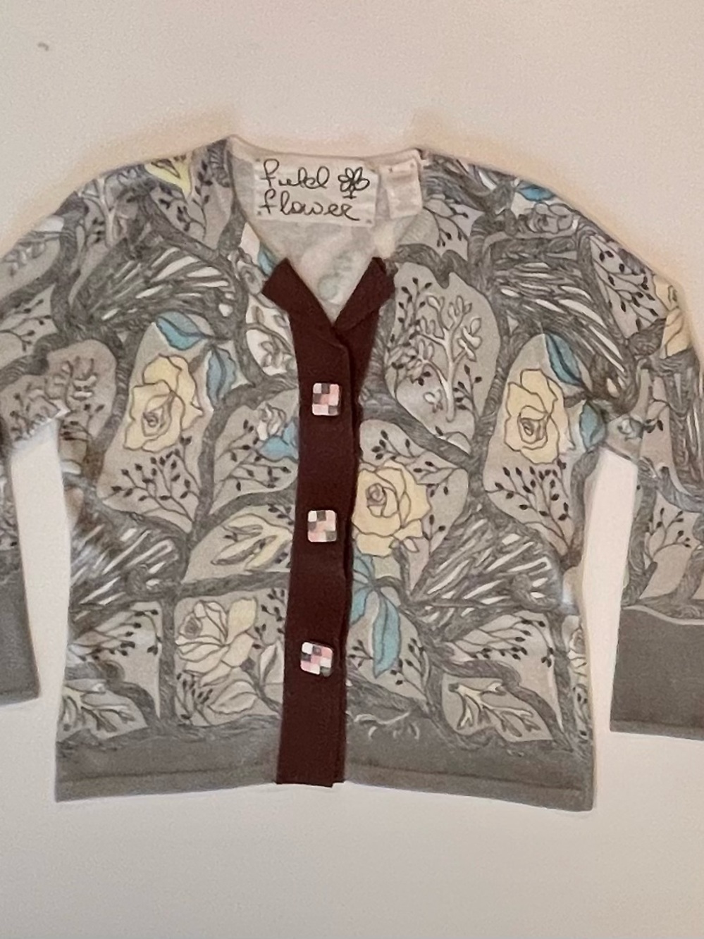 Vintage “Field Flower” (Anthropology) Artistically Printed Soft Cardigan